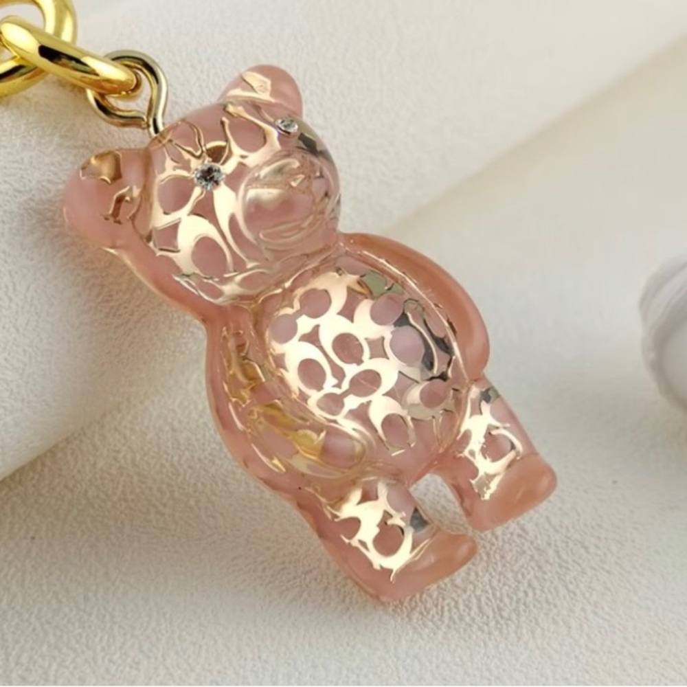Coach Pink Bear Keychain - Picture 2 of 5